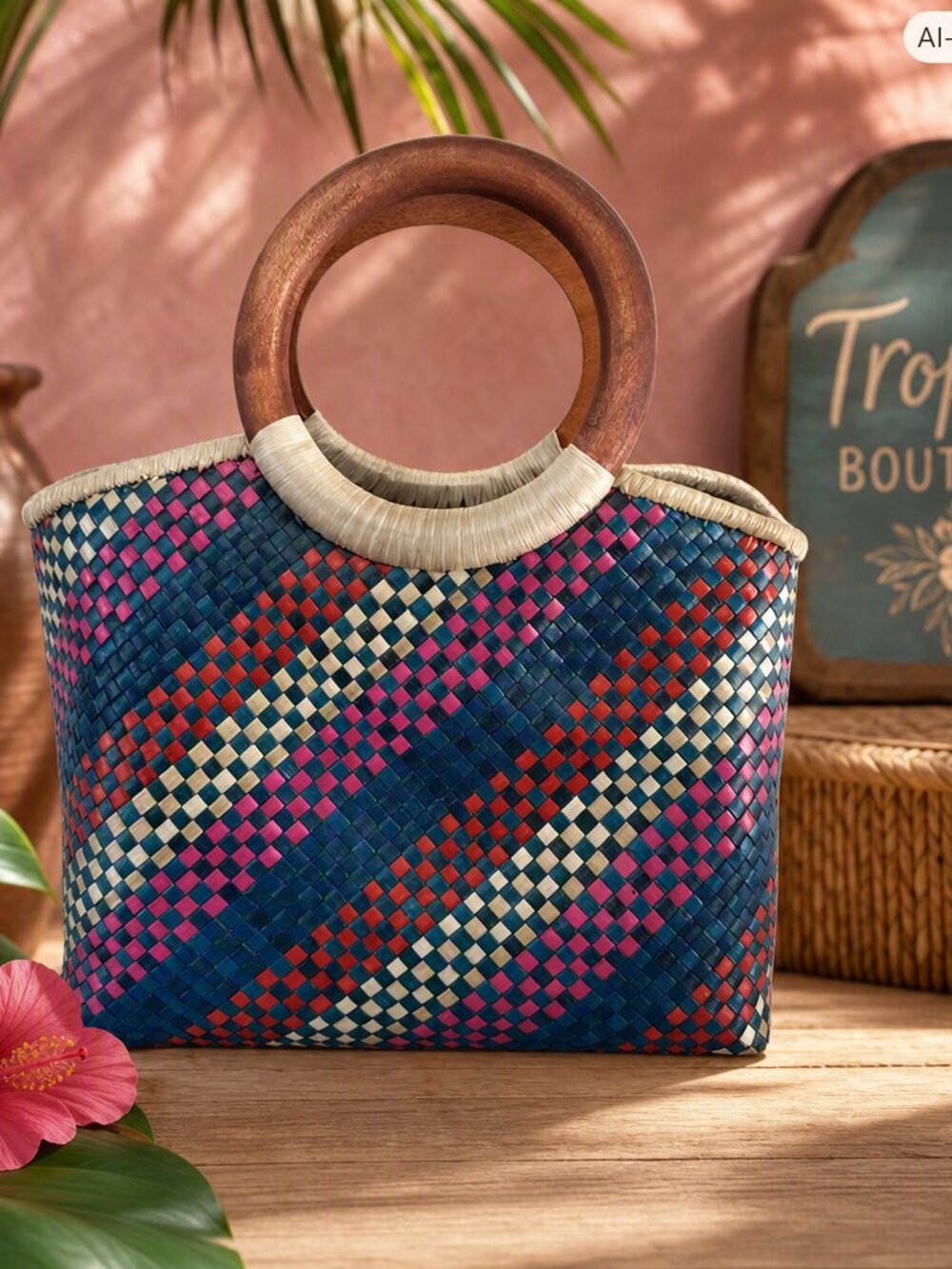 Hawaiian Hand Woven Bag NWOT